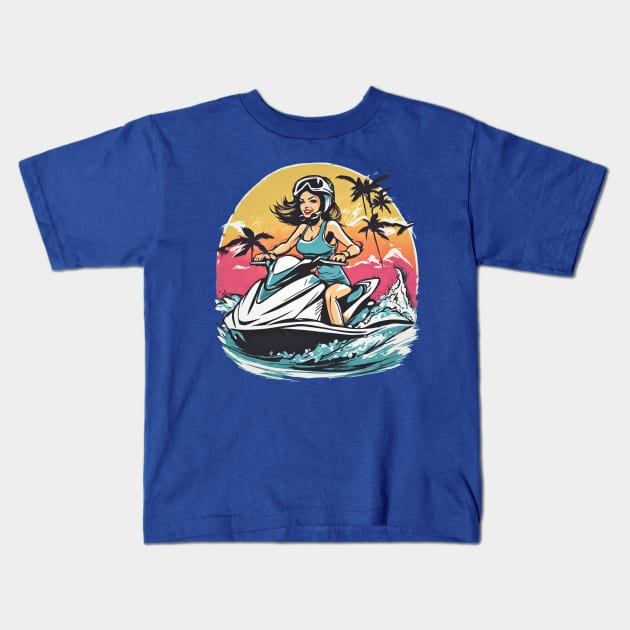 Beach-please Kids T-Shirt by Jhontee